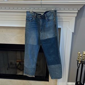 Gap blue jeans with patchwork